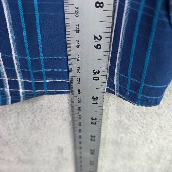 Mens Ariat Pro Series Blue Plaid Shirt Button Down Long Sleeve Cotton Blend XL - Picture 6 of 7